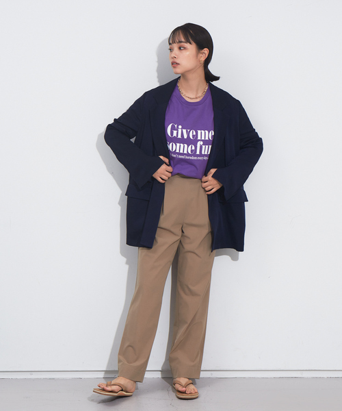 NOMINE(ノミネ)の「スリットスリーブルーズジャケット(テーラードジャケット・レディース・グレイッシュブルー/サーモンピンク/ダークネイビー・フリー)」の21枚目の写真