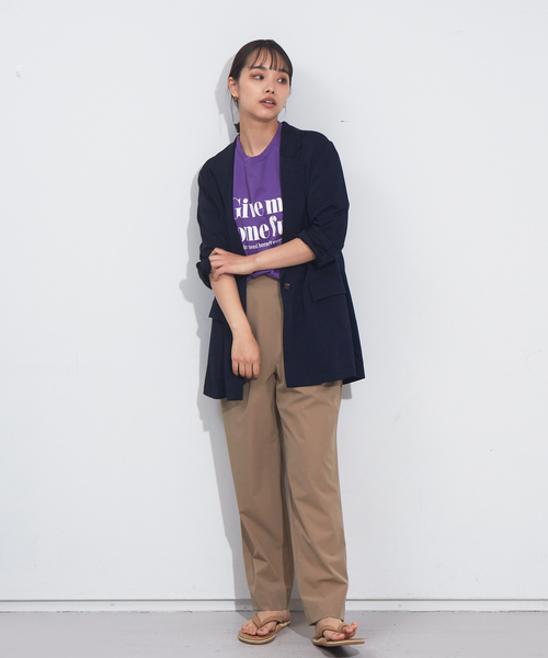 NOMINE(ノミネ)の「スリットスリーブルーズジャケット(テーラードジャケット・レディース・グレイッシュブルー/サーモンピンク/ダークネイビー・フリー)」の22枚目の写真