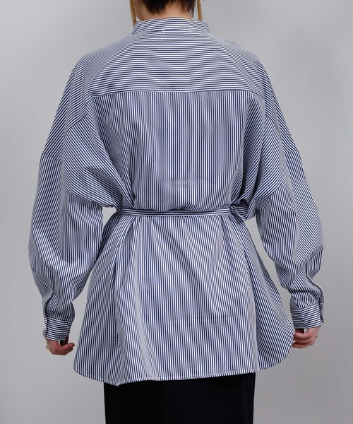 COLONY 2139（コロニートゥーワンスリーナイン）の「ストライプパターン切替長袖シャツ（シャツ/ブラウス・レディース・グリーン/ネイビー/レッド・FREE）」の16枚目の写真
