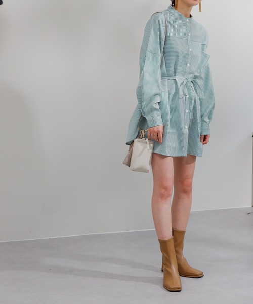 COLONY 2139（コロニートゥーワンスリーナイン）の「ストライプパターン切替長袖シャツ（シャツ/ブラウス・レディース・グリーン/ネイビー/レッド・FREE）」の18枚目の写真