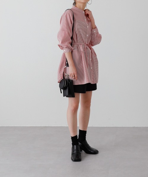 COLONY 2139（コロニートゥーワンスリーナイン）の「ストライプパターン切替長袖シャツ（シャツ/ブラウス・レディース・グリーン/ネイビー/レッド・FREE）」の15枚目の写真