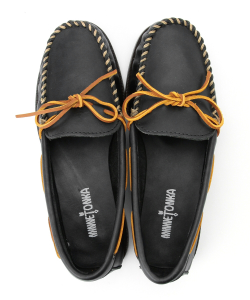 Minnetonka（ミネトンカ）の「 MINNETONKA / キャンプモカシン（モカシン/デッキシューズ・メンズ・ライトブラウン/ブラック・8.5inch/8inch/9inch/7.5inch/9.5inch）」の14枚目の写真