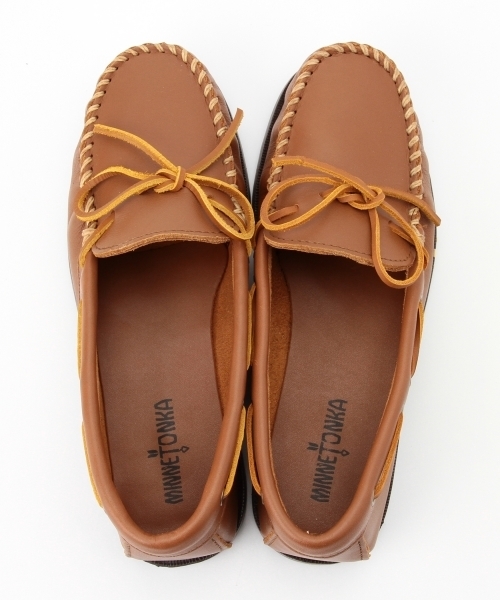 Minnetonka（ミネトンカ）の「 MINNETONKA / キャンプモカシン（モカシン/デッキシューズ・メンズ・ライトブラウン/ブラック・8.5inch/8inch/9inch/7.5inch/9.5inch）」の18枚目の写真