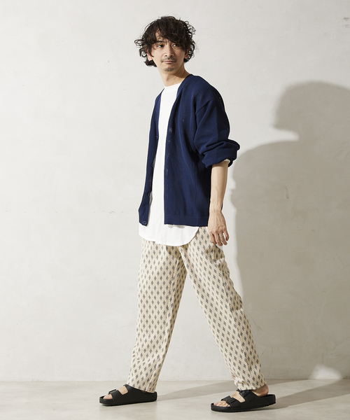 JOURNAL STANDARD relume（ジャーナルスタンダード　レリューム）の「【ニット+カットソーの2点SET】リサイクルポリエステル ライトカーディガン（カーディガン/ボレロ・メンズ・ブラック/グレー/ベージュ/ネイビー/サックスブルー/ピンク/オレンジ/グリーン・MEDIUM/LARGE）」の15枚目の写真