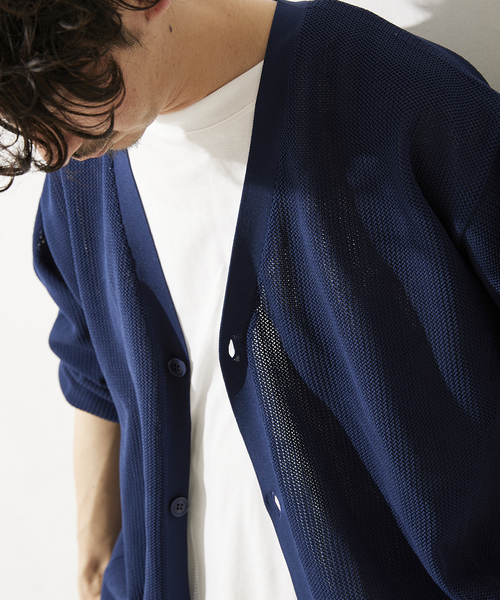 JOURNAL STANDARD relume（ジャーナルスタンダード　レリューム）の「【ニット+カットソーの2点SET】リサイクルポリエステル ライトカーディガン（カーディガン/ボレロ・メンズ・ブラック/グレー/ベージュ/ネイビー/サックスブルー/ピンク/オレンジ/グリーン・MEDIUM/LARGE）」の17枚目の写真