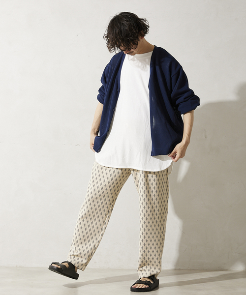 JOURNAL STANDARD relume（ジャーナルスタンダード　レリューム）の「【ニット+カットソーの2点SET】リサイクルポリエステル ライトカーディガン（カーディガン/ボレロ・メンズ・ブラック/グレー/ベージュ/ネイビー/サックスブルー/ピンク/オレンジ/グリーン・MEDIUM/LARGE）」の18枚目の写真