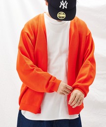 【ニット+カットソーの2点SET】リサイクルポリエステル ライトカーディガン