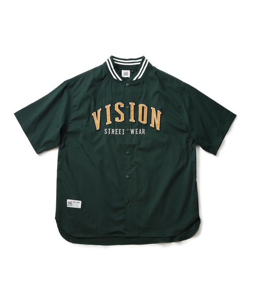 【セール】【VISION STREET WEAR/ビジョンストリートウェア】 ワッペンベースボールシャツ ビッグシルエット ブランドロゴ（シャツ/ブラウス）｜VISION STREET WEAR（ヴィジョンストリートウェア） 5,257円