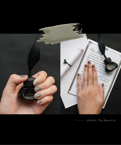 et seq.(エセク)の「【et seq.】AP1843 黒猫【羽根ペンネイル イージージェル】(マニキュア/ジェルネイル・レディース・オリーブ・FREE)」の3枚目の写真