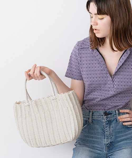 Casselini（キャセリーニ）の「Casselini(キャセリーニ)チューブかごバッグ（ハンドバッグ・レディース・オレンジ/パープル/レッド/ホワイト/グリーン・FREE）」の15枚目の写真