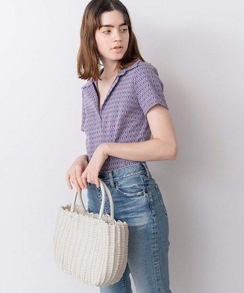 Casselini（キャセリーニ）の「Casselini(キャセリーニ)チューブかごバッグ（ハンドバッグ・レディース・オレンジ/パープル/レッド/ホワイト/グリーン・FREE）」の16枚目の写真