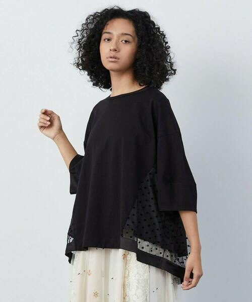 FRAPBOIS（フラボア）の「パフチュール カットソー（Tシャツ/カットソー・レディース・ホワイト/ブラック・1）」の2枚目の写真