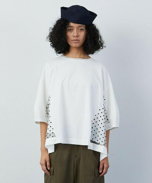 FRAPBOIS（フラボア）の「パフチュール カットソー（Tシャツ/カットソー・レディース・ホワイト/ブラック・1）」の3枚目の写真