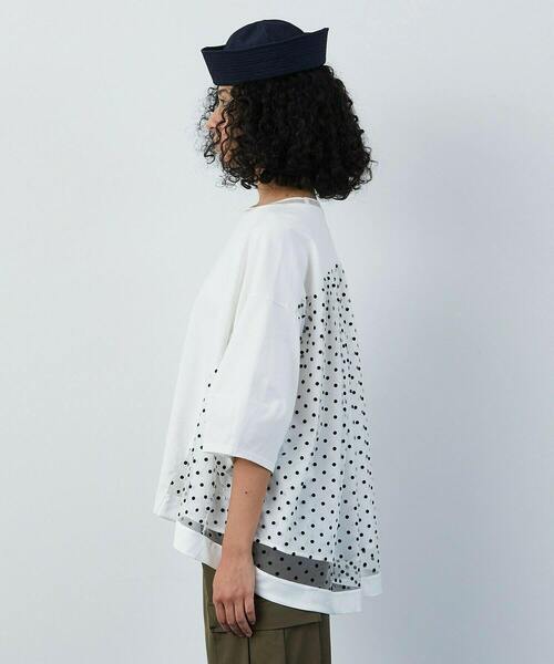 FRAPBOIS（フラボア）の「パフチュール カットソー（Tシャツ/カットソー・レディース・ホワイト/ブラック・1）」の4枚目の写真