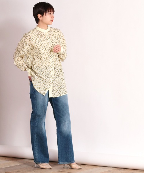 cepo(セポ)の「花柄バンドカラークレリックシャツ(シャツ/ブラウス・レディース・ネイビー系/グレー系/ホワイト系・M)」の7枚目の写真