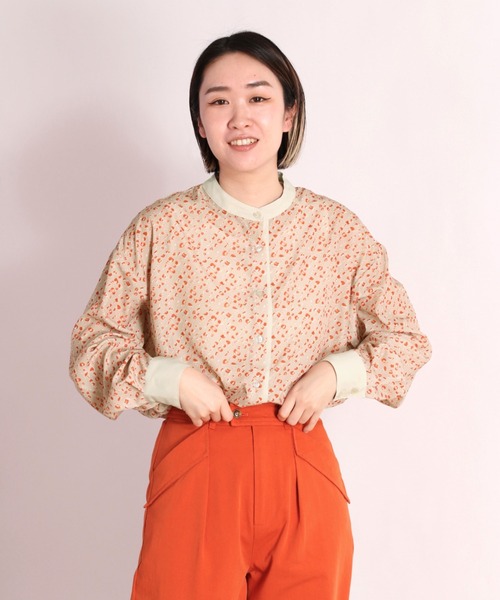 セール】花柄バンドカラークレリックシャツ（シャツ/ブラウス）｜cepo  