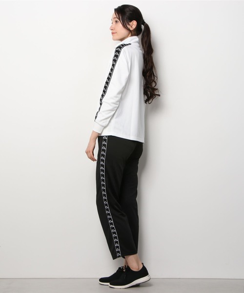 Kappa（カッパ）の「kappa/カッパ ジャージ レディース 袖ロゴテープ セットアップ 上下セット トラックジャケット×トラックパンツ（ジャージ・レディース・ホワイト/チャコール/ブラック/ネイビー・M/L/LL）」の22枚目の写真