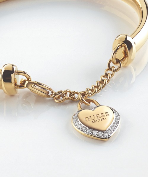 Guess(ゲス)の「FINE HEART 13mm Heart & White Bangle(ブレスレット・レディース・シルバー/ゴールド・SMALL)」の4枚目の写真