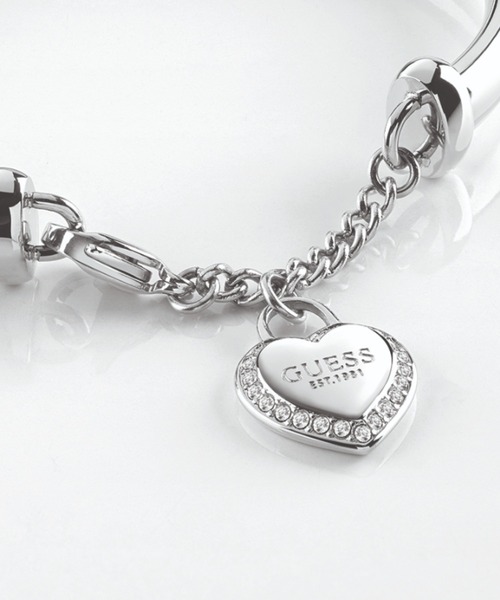 Guess(ゲス)の「FINE HEART 13mm Heart & White Bangle(ブレスレット・レディース・シルバー/ゴールド・SMALL)」の3枚目の写真