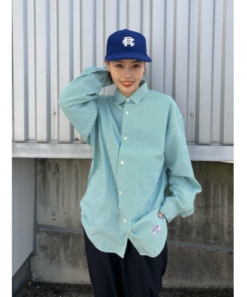 RODEO CROWNS WIDE BOWL（ロデオクラウンズワイドボウル）の「SHARE BIG シャツ（シャツ/ブラウス・レディース・ベージュ系その他/グリーン系その他/ピンク系その他/ブルー系その他・FREE）」の2枚目の写真