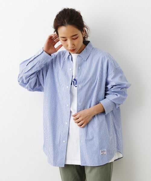 RODEO CROWNS WIDE BOWL（ロデオクラウンズワイドボウル）の「SHARE BIG シャツ（シャツ/ブラウス・レディース・ベージュ系その他/グリーン系その他/ピンク系その他/ブルー系その他・FREE）」の3枚目の写真