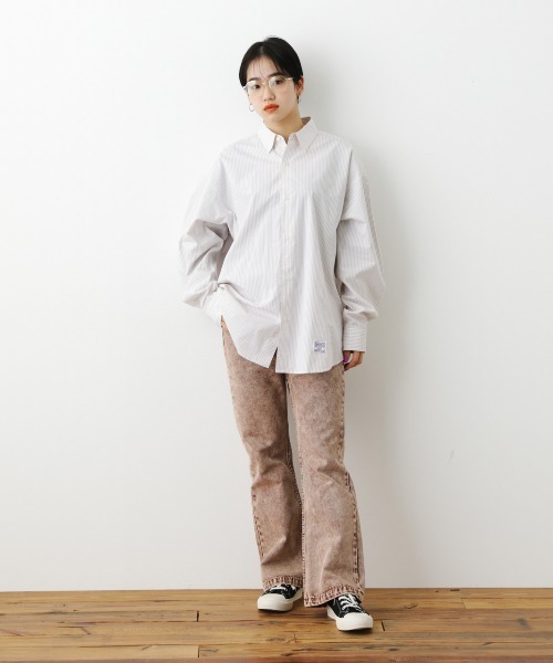 RODEO CROWNS WIDE BOWL（ロデオクラウンズワイドボウル）の「SHARE BIG シャツ（シャツ/ブラウス・レディース・ベージュ系その他/グリーン系その他/ピンク系その他/ブルー系その他・FREE）」の5枚目の写真