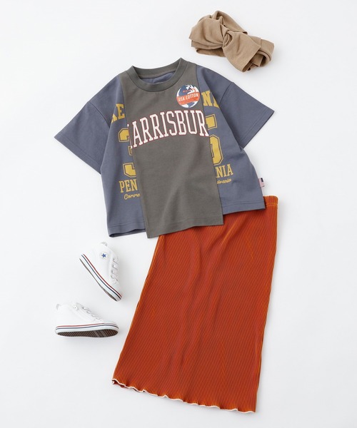 CIAOPANIC TYPY(チャオパニックティピー)の「【KIDS】USAリメイクカレッジTee(Tシャツ/カットソー・キッズ・ネイビー/グレー系その他・SMALL/MEDIUM/LARGE/X-LARGE/XX-LARGE)」の4枚目の写真