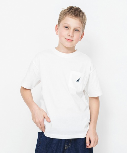 NAUTICA(ノーティカ)の「【NAUTICA/ノーティカ】ポケット半袖Tシャツ(Tシャツ/カットソー・キッズ・ライム/オレンジ/オフホワイト/ブルーグレー/その他/ブラック・120/140/130/150)」の2枚目の写真