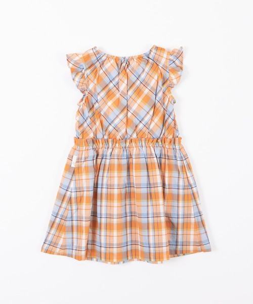 KP（ケーピー）の「シャーリングチェックノースリーブワンピース(100-130cm)（ワンピース・キッズ・オレンジ/ブルー・130cm/100cm/120cm/110cm）」の5枚目の写真