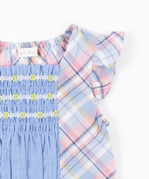 KP（ケーピー）の「シャーリングチェックノースリーブワンピース(100-130cm)（ワンピース・キッズ・オレンジ/ブルー・130cm/100cm/120cm/110cm）」の7枚目の写真