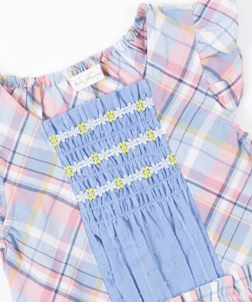 KP（ケーピー）の「シャーリングチェックノースリーブワンピース(100-130cm)（ワンピース・キッズ・オレンジ/ブルー・130cm/100cm/120cm/110cm）」の8枚目の写真