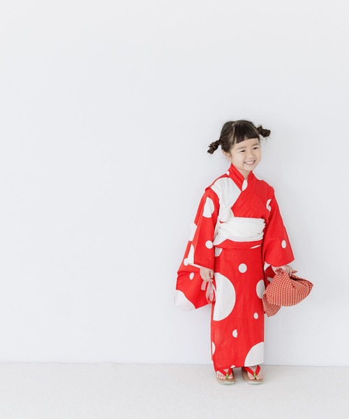 LOWRYS FARM（ローリーズファーム）の「浴衣セット　280847（浴衣・キッズ・ブラック/グレー/レッド・110cm/130cm/150cm）」の3枚目の写真