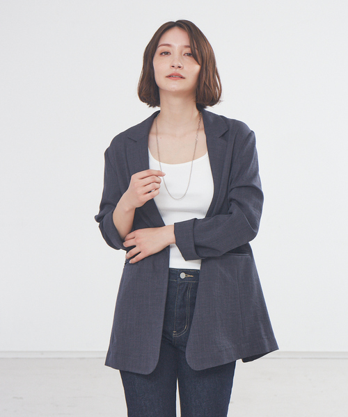 abahouse mavie（アバハウスマヴィ）の「ヴィンテージツイルジャケット（テーラードジャケット・レディース・チャコールグレー/ベージュ・フリー）」の17枚目の写真