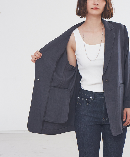 abahouse mavie（アバハウスマヴィ）の「ヴィンテージツイルジャケット（テーラードジャケット・レディース・チャコールグレー/ベージュ・フリー）」の18枚目の写真