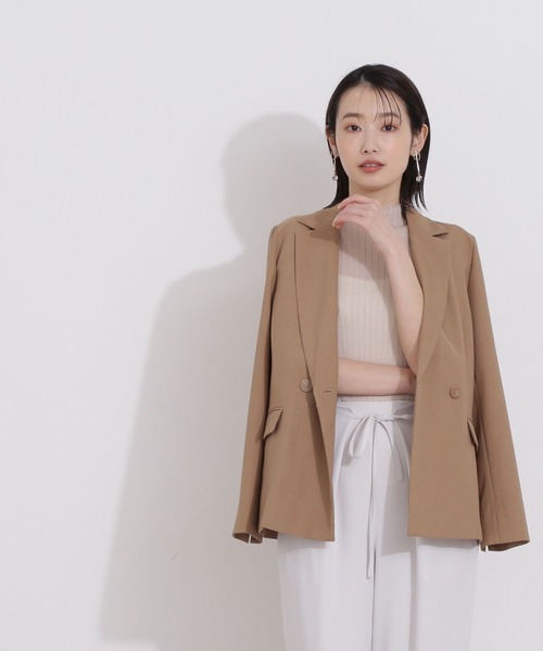 NATURAL BEAUTY BASIC（ナチュラルビューティーベーシック）の「ダブルブレストジャケット（テーラードジャケット・レディース・キャメル/グレイッシュベージュ・SMALL/MEDIUM）」の18枚目の写真