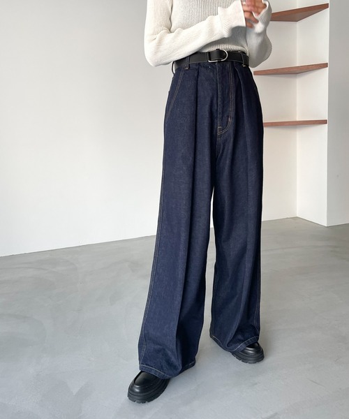 arc×CANAL JEAN デニムタックパンツ CANAL JEAN（キャナルジーン）の「arc デニムタックパンツ