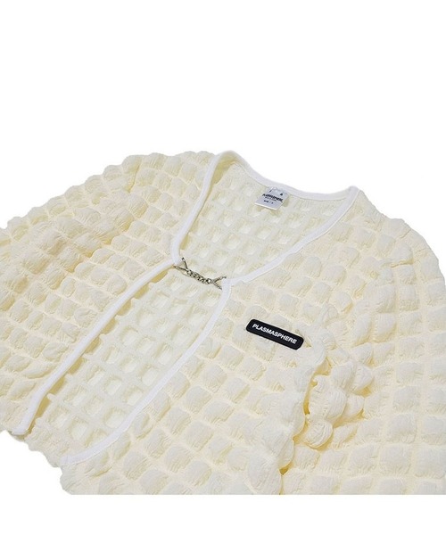 PLASMASPHERE（プラズマスフィア）の「PLASMASPHERE／VOLUME Cardigan　2287015（カーディガン/ボレロ・レディース・ホワイト/クリーム・FREE）」の13枚目の写真