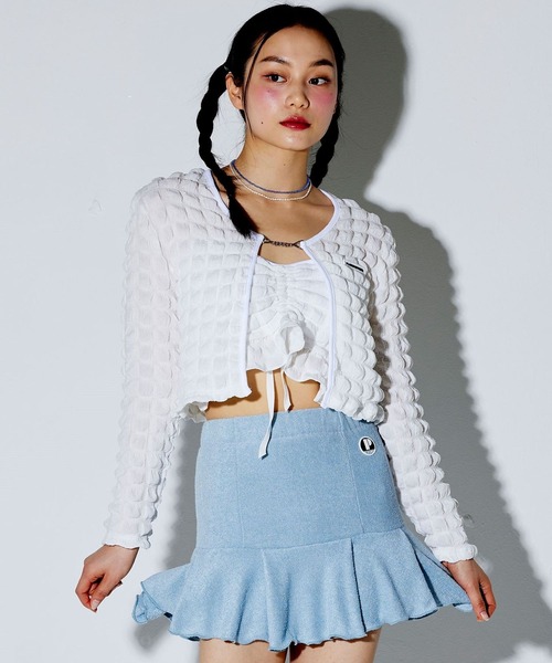 PLASMASPHERE（プラズマスフィア）の「PLASMASPHERE／VOLUME Cardigan　2287015（カーディガン/ボレロ・レディース・ホワイト/クリーム・FREE）」の10枚目の写真