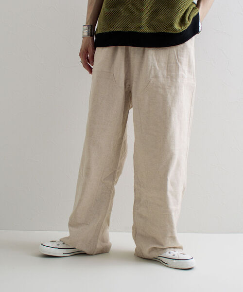 GLOSTER（グロスター）の「【GLOSTER/グロスター】ダブルニー イージーワイドパンツ ルーズシルエット（その他パンツ・メンズ・ブラック/アイボリー・M/L）」の9枚目の写真