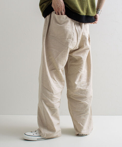 GLOSTER（グロスター）の「【GLOSTER/グロスター】ダブルニー イージーワイドパンツ ルーズシルエット（その他パンツ・メンズ・ブラック/アイボリー・M/L）」の6枚目の写真