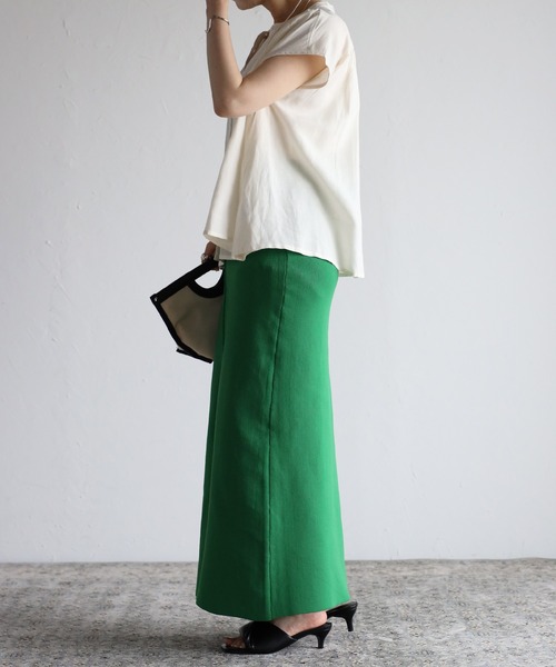 Fizz(フィズ)の「【Fizz/フィズ】 綿麻ミックス スタンドカラーノースリーブギャザーブラウス(シャツ/ブラウス・レディース・ベージュ/カーキ/チャコール/キナリ・M)」の18枚目の写真