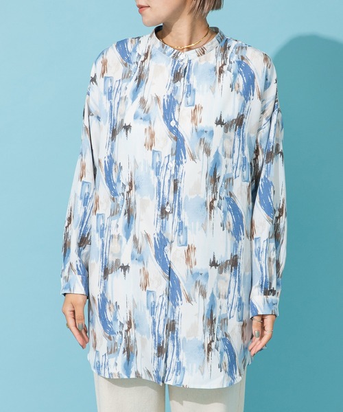 bohmal(ボマール)の「バックオープンバンドカラーデザインシャツ(シャツ/ブラウス・レディース・ブルー/グリーン・FREE)」の13枚目の写真