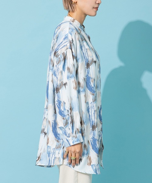 bohmal(ボマール)の「バックオープンバンドカラーデザインシャツ(シャツ/ブラウス・レディース・ブルー/グリーン・FREE)」の15枚目の写真