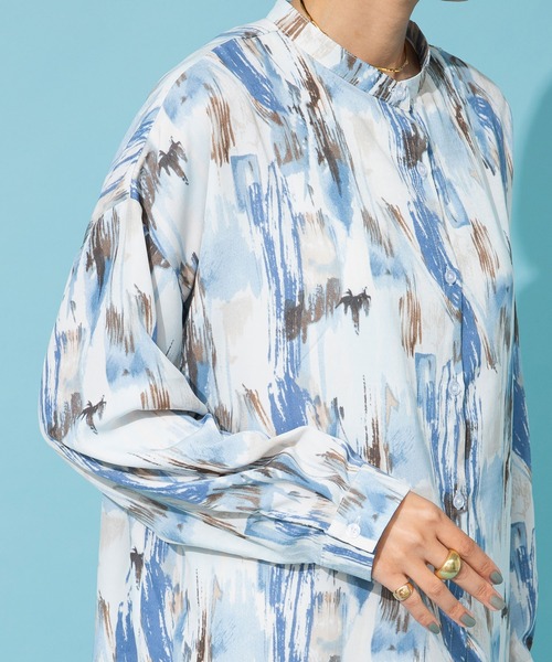 bohmal(ボマール)の「バックオープンバンドカラーデザインシャツ(シャツ/ブラウス・レディース・ブルー/グリーン・FREE)」の19枚目の写真