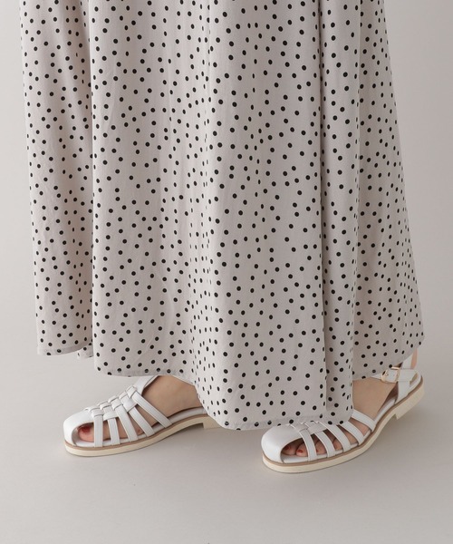 studio CLIP（スタディオクリップ）の「《Natural by studio CLIP》レーヨンドットドロストワンピース（ワンピース・レディース・ブラック/ライトグレー・FREE）」の6枚目の写真