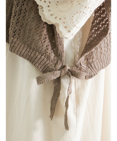 Samansa Mos2（サマンサ モスモス）の「スラブヤーン前後着ベスト（ベスト・レディース・ベージュ/モカ/ブラック・ﾌﾘ-）」の20枚目の写真