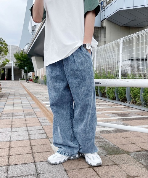 PairPair（ペアペア）の「イージーワイドパンツ(ユニセックス)（その他パンツ・メンズ・アイボリー/ケミカルウォッシュ・MEDIUM/LARGE）」の20枚目の写真
