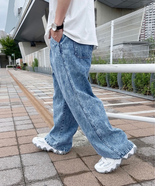 PairPair（ペアペア）の「イージーワイドパンツ(ユニセックス)（その他パンツ・メンズ・アイボリー/ケミカルウォッシュ・MEDIUM/LARGE）」の19枚目の写真