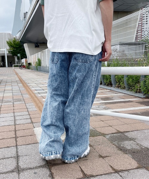 PairPair（ペアペア）の「イージーワイドパンツ(ユニセックス)（その他パンツ・メンズ・アイボリー/ケミカルウォッシュ・MEDIUM/LARGE）」の18枚目の写真