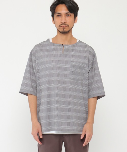 ikka(イッカ)の「5分袖ワンボタンシャツTアンサンブル(Tシャツ/カットソー・メンズ・ダークグリーン/ネイビー/ベージュ/スモークグレー・S/M/L/XL)」の6枚目の写真